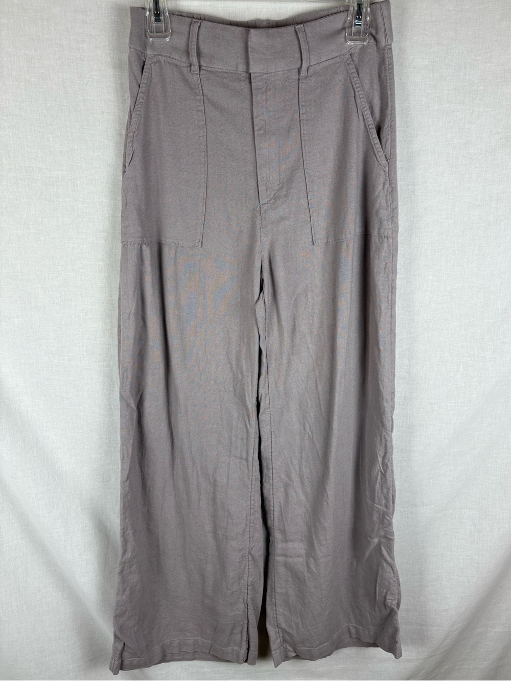Abercrombie & Fitch Wide Leg Linen Pants Mauve Size M